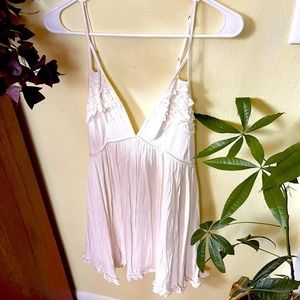 NWT Angel Biba Strappy White Frilly Dress, size small